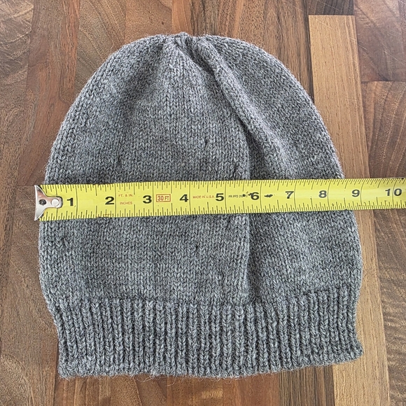 Molly Goddard Mallory Lambswool Lace Hole Beanie Hat Grey Winter Cap NWT main image 8